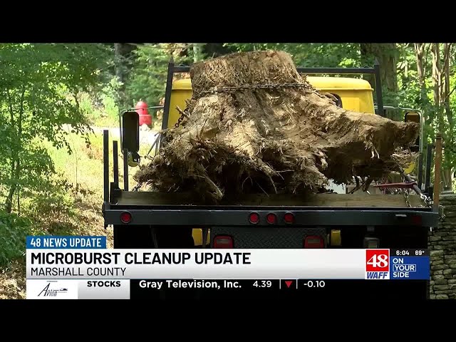 Cleanup continues in Marshall County following microburst