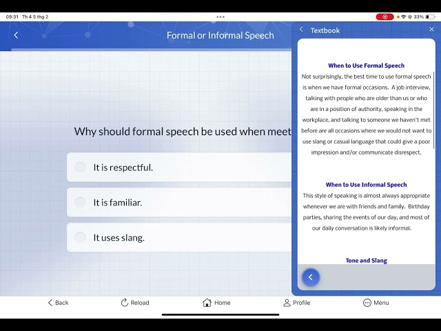 Formal or Informal speech