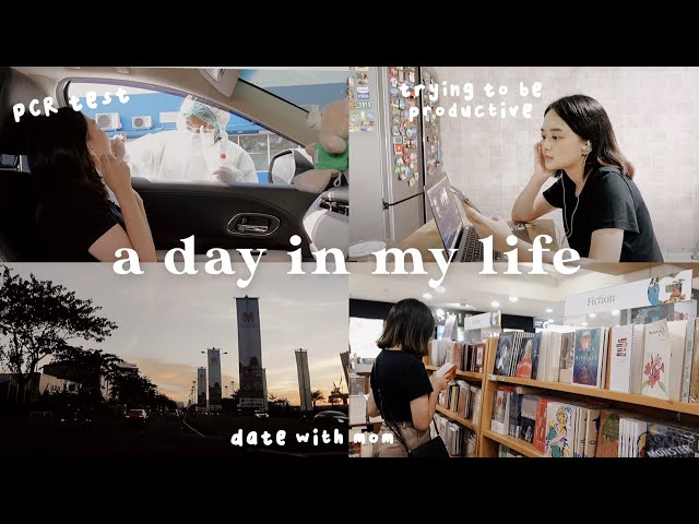 a day in my life: indonesia | what i eat in a day, went out with mom, bookstore, pcr test [INDO SUB]