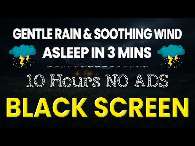 Rain Ambience ☔️ Sleep Immediately In 3 Minutes With Gentle Rain & Soothing Wind Sound ☁️ NO ADS