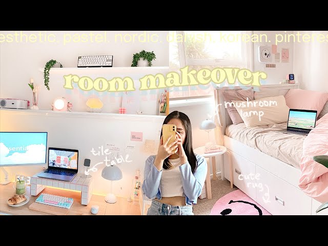 room makeover updates🎐 pastel, korean/danish inspired, aliexpress decor finds + new shelves!