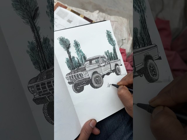 3D car drawing ✍️ | #shorts