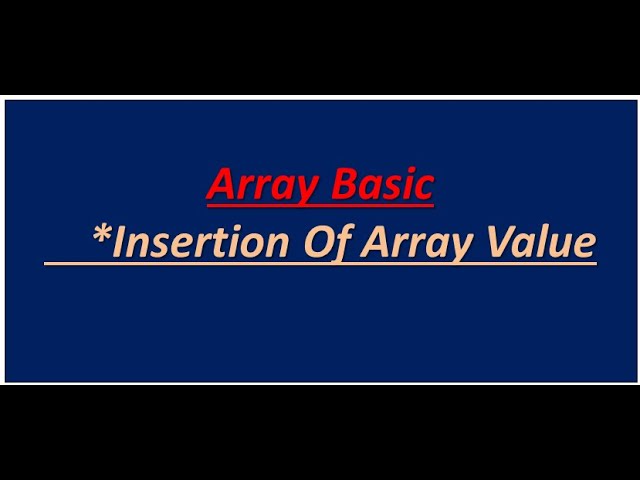 Adding Value Specific Position OR  Insertion OF Array Value  Malayalam || Fumigation