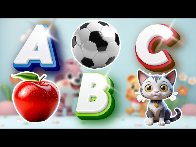 A for Apple A B C Song | Fun Alphabet Song for Kids | Learn ABC with Music Colorful 3D Animation B22