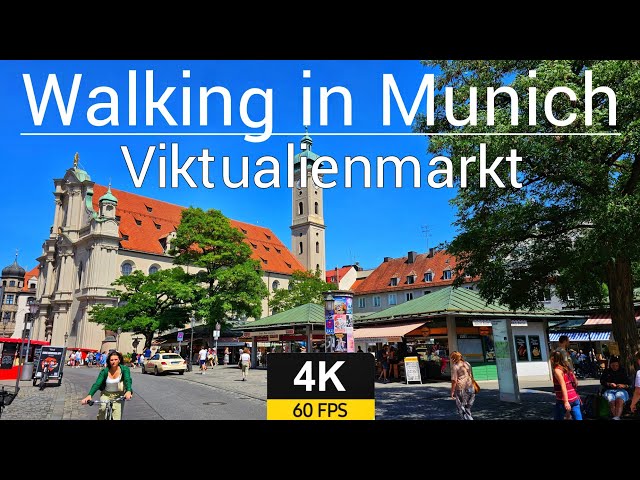 Munich Viktualienmarkt walking tour 4K HDR / München Viktualienmarkt August 2024