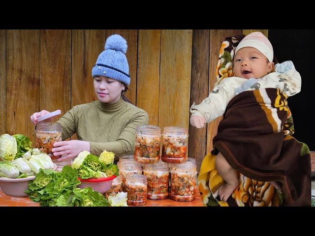 Baby Sleep Well: Harvest Vegetables At The Farm To Make Kimchi & To Sell | Lý Thị Ca