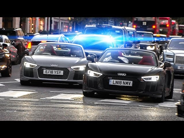 🚨 UNMARKED POLICE catches 2 RACING Audi R8s in London 👮