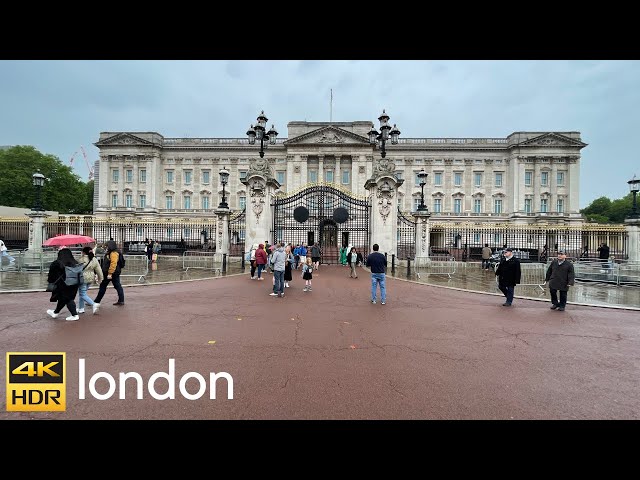 London Walking Tour Rainy Day in Downtown [4K HDR]