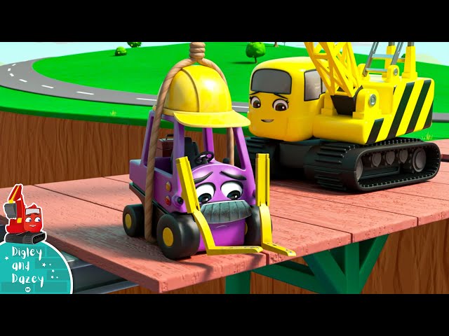 The Bridge! - DIGLEY AND DAZEY | Construction Truck Long Video for Kids