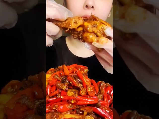 ASMR Spicy chicken thighs yummy