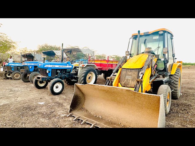 JCB 3dx Eco Loading Mud in Trolley | Sonalika 745 Plus | New Holland 3630 #jcbvideo #tractor #jcb3dx