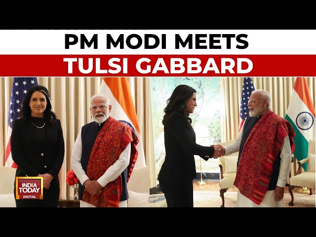 PM Modi Lands In USA For Two-Day Visit, Meets Tulsi Gabbard In US | PM Modi To Meet Trump Soon