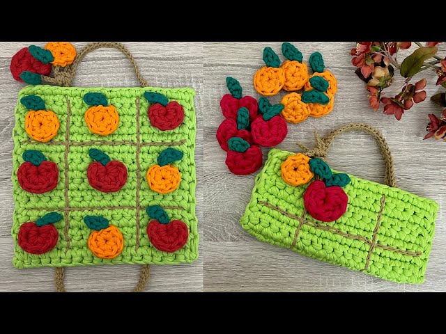 Jogo da velha de crochê com bolsa/ Brinquedo de croche/ Dia das crianças/ Crochet tic tac toe