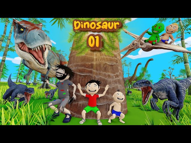 Bittu Sittu Cartoon Part 14 | Dinosaur Wala Cartoon | Monster Wala Cartoon