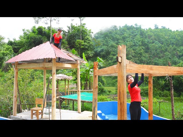 Building Wooden Cabin, Corrugated Iron Roof For Cabin, OFF GRID FARM - My Bushcraft / Nhất