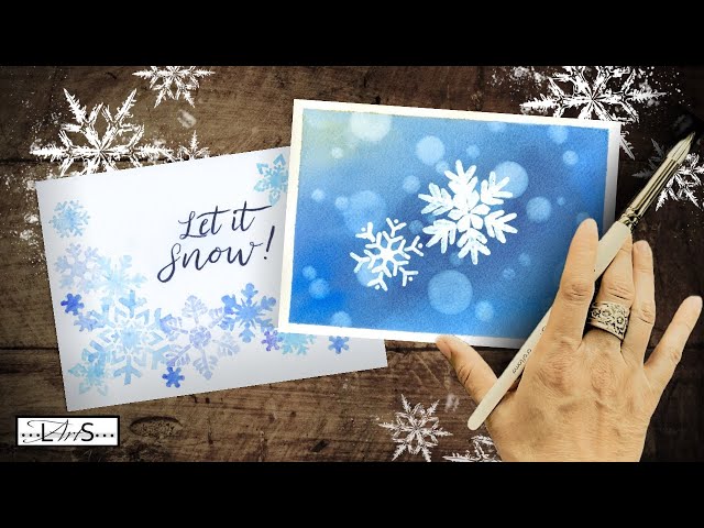 EASY!! ❄️ Fast “Cheater” Way to Paint Perfect Snowflakes! Watercolor Winter Christmas Holiday Cards!