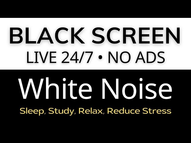 Live 24/7 White Noise Black Screen : Sounds to Sleep, Study, Relax, Reduce Stress ⬛ Black Screen