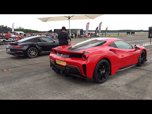 Porsche 991 Turbo S vs Ferrari 488 Pista