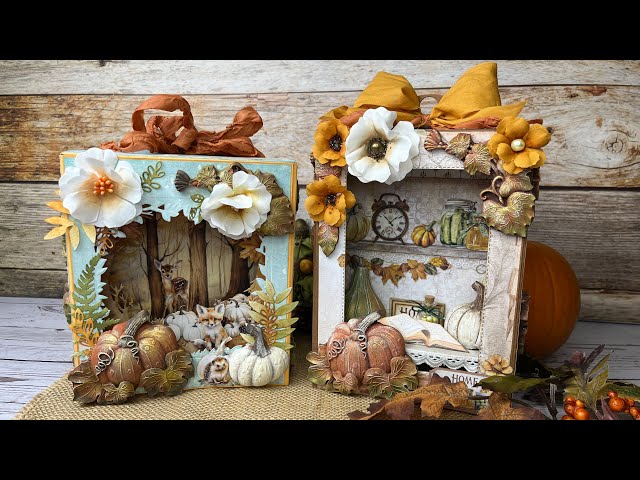 Autumn tunnel cards from the Stamperia Golden Harmoany  and the Miantay Autumn Splendor collection.