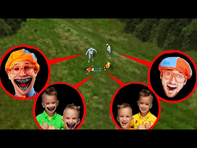 لقد أسقطت درون كل تلك البوليبي و فلاد ونيكي ! فيلم انجليز Blippi Vlad and Niki