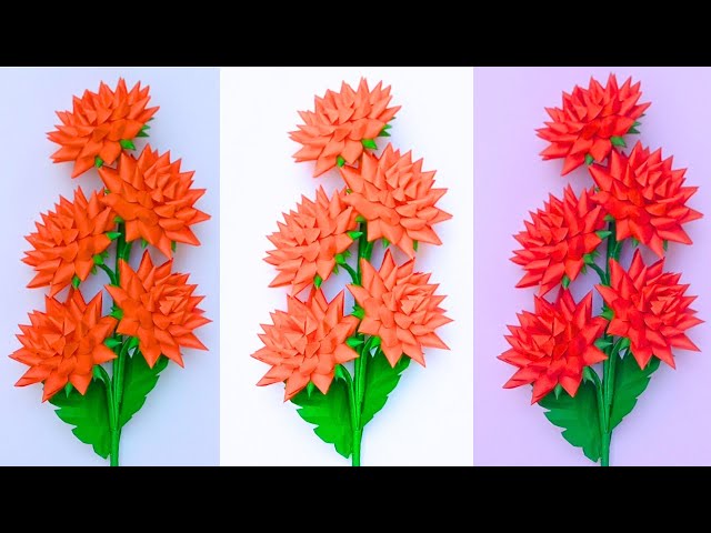 WOW FANTASTIC ! Very Easy  Realistic 3D Paper Flowers / How to Make 3D Origami DIY / Paper Flowers