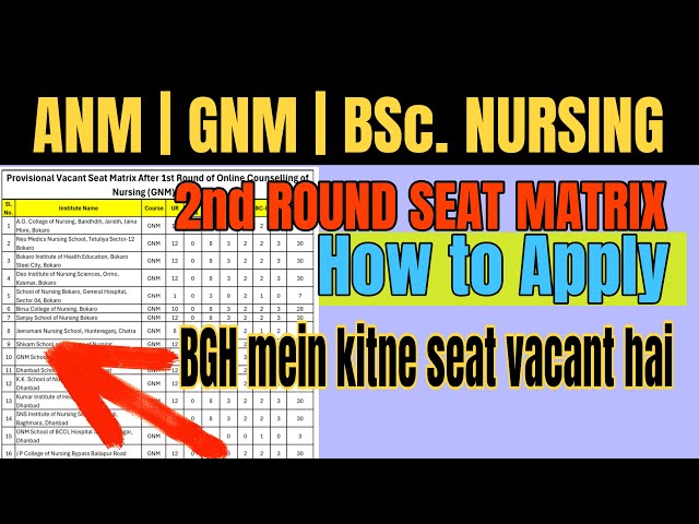 ANM |GNM| BScNURSING 2nd round seat2024 || how to apply and download || Bgh seat vaccant 🤗 |