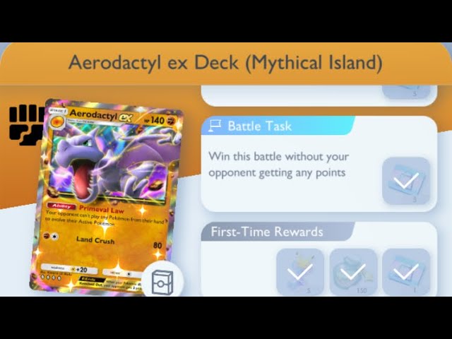 Pokémon TCG Pocket - Aerodactyl ex Deck (Mythical Island) | Flawless Victory Mission