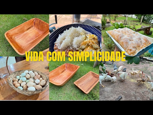 Simplicidade que fascina / Fizemos gamelas de madeira para  fazer nossas receitas aqui na roça