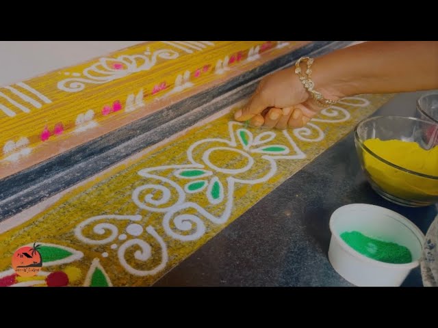 మాఘపూర్ణిమ స్పెషల్ గుమ్మం ముందు ఇలా| border rangoli | Friday special | pulli kolam | simple rangoli