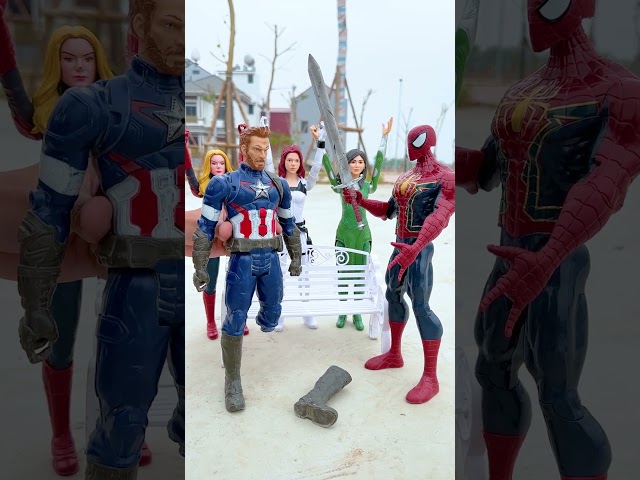 Spider Man tries out Captain Marvel Toys legs