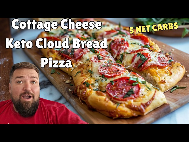 Cottage Cheese Keto Cloud Bread Pizza! LOW CARB Delicious dinner idea!