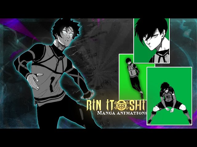 Rin Itoshi blue lock manga animation green screen | blue lock manga animations green screen