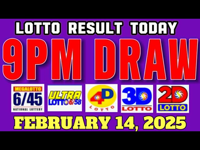 Lotto Result Today 9pm Draw February 14, 2025 Swertres Ez2 PCSO Live Result