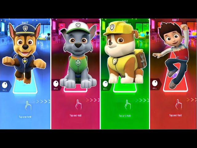 Chase VS Rocky VS Rubble VS Rider Paw Patrol Coffin dance Tiles Hop Edm Rush