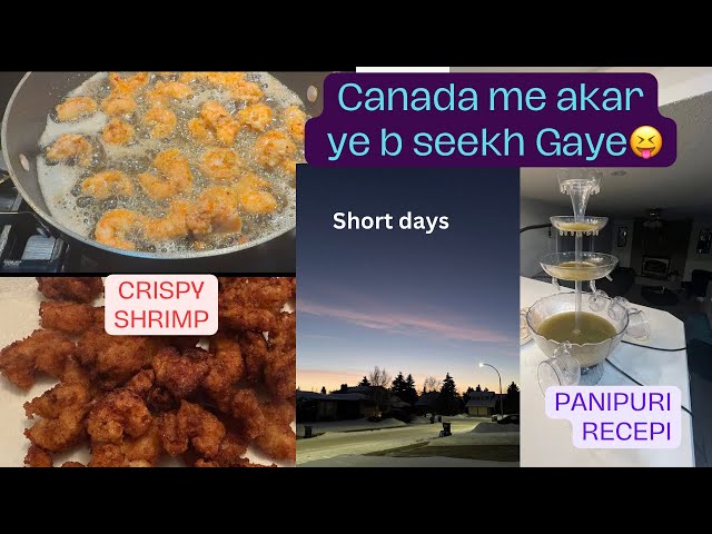 🌨️ Canadian Winter Vibes with Ghar ki Pani Puri & Crispy Butterfly Shrimp 🦐🔥 | Must-Try Recipes!"