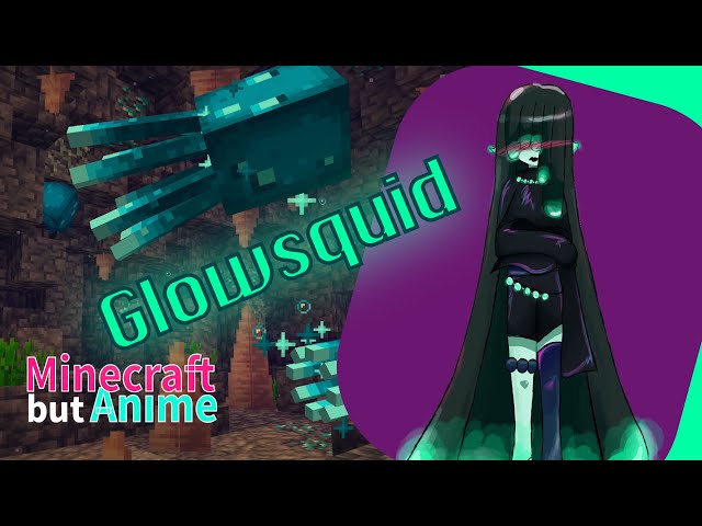 Drawing a Minecraft Glowsquid in Anime Style