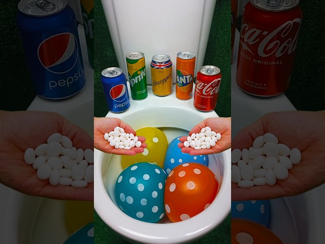 Will it Flush? - M&M's Water Balloons, Coca cola Fanta Sprite and Mentos