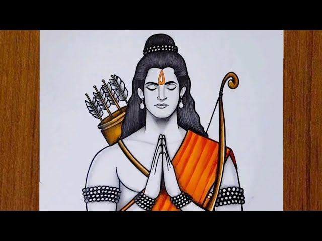 Prabhu Shree Ram ji Drawing | Lord Ram ji Drawing | Ram drawing - Step by Step tutorial