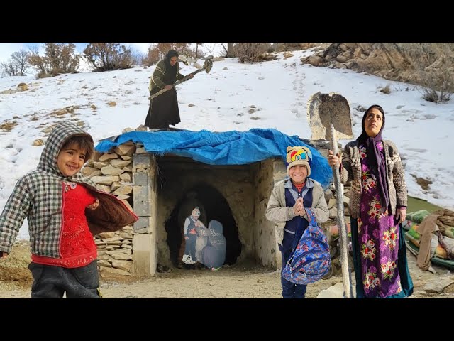 "Gathering pebbles in the cave, Hassan's preparation for school on a good day"