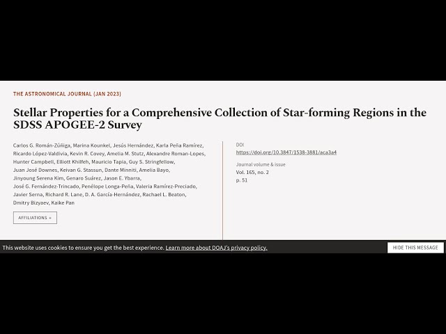 Stellar Properties for a Comprehensive Collection of Star-forming Regions in the SDSS... | RTCL.TV