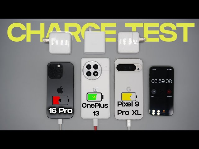 iPhone 16 Pro vs OnePlus 13 vs Pixel 9 Pro XL: Battery Charge Test!