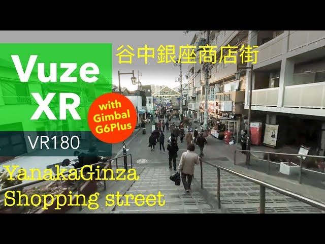 [5.7K]Vuze XR VR180&Feiyu-Tech G6Plus Gimbal Test in Yanaka Ginza 谷中銀座