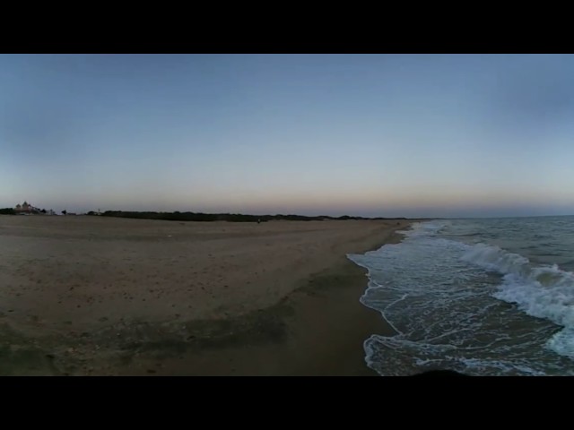 amazing 360 video of beach sunset. lovely natural beach.