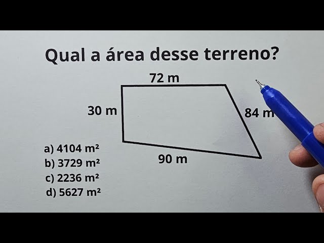 COMO CALCULAR A ÁREA DESSE TERRENO?