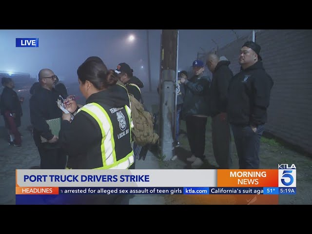 Port of L.A. truck drivers strike over pay, health costs