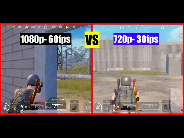 1080p - 60 fps vs 720p - 30fps gaming / PUBG MOBILE / the best pubg mobile graphic