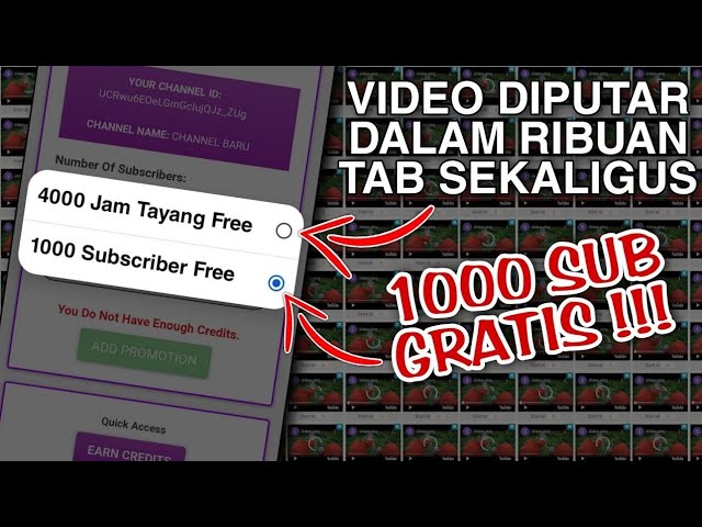 Cara mendapatkan 1000 subscriber dan 4000 jam tayang gratis