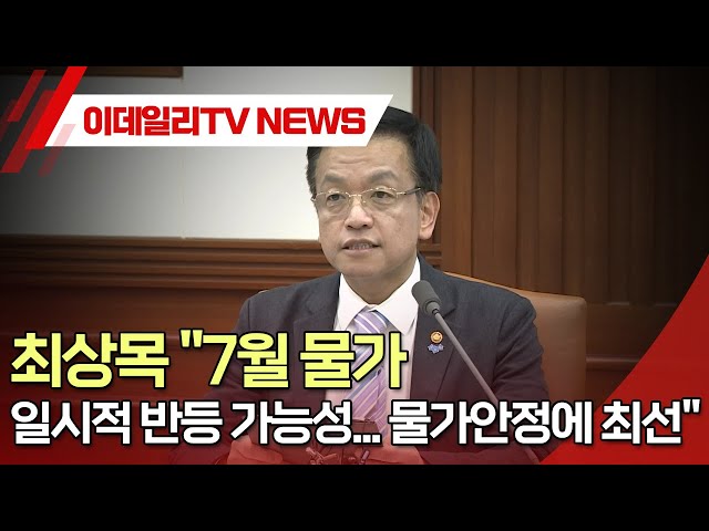 최상목 "7월 물가 일시적 반등 가능성... 물가안정에 최선" (20240723)