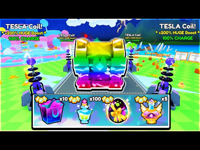 800% HUGE BOOST TESLA COIL & Infinite GOD Potions!? Pets GO!