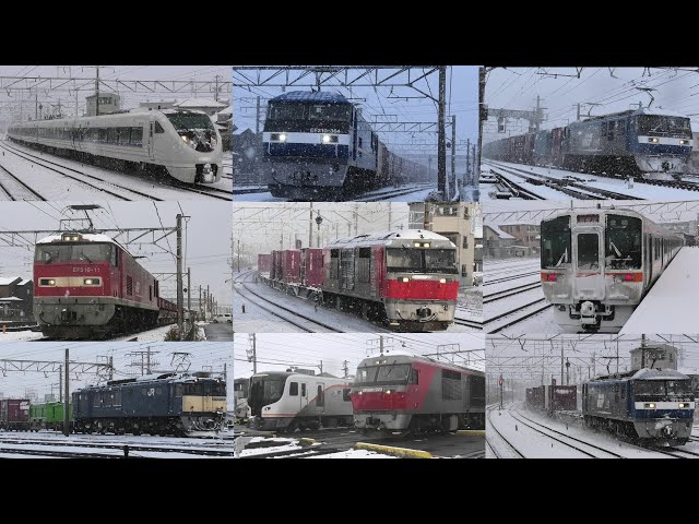 大雪の名古屋地区で貨物列車と旅客列車をいろいろ撮影！～雪煙を巻き上げ走る列車たち～【2025年1月10日】